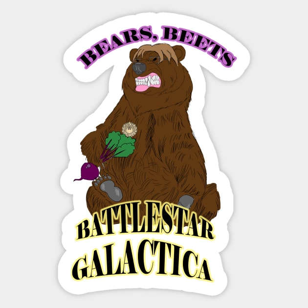 Bears,Beets, Battlestar Galactica Sticker by KILLER KORN MAMA